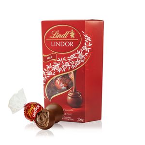 Caixa Fechada - LINDOR Bombons Ao Leite 200g - 8 Unidades
