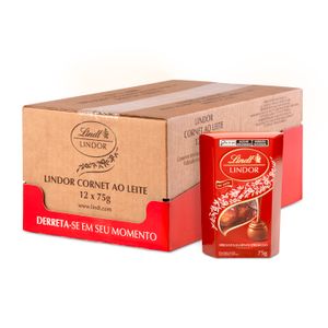 Caixa Fechada - LINDOR Caixa de Trufas ao leite 75g - 12 Unidades
